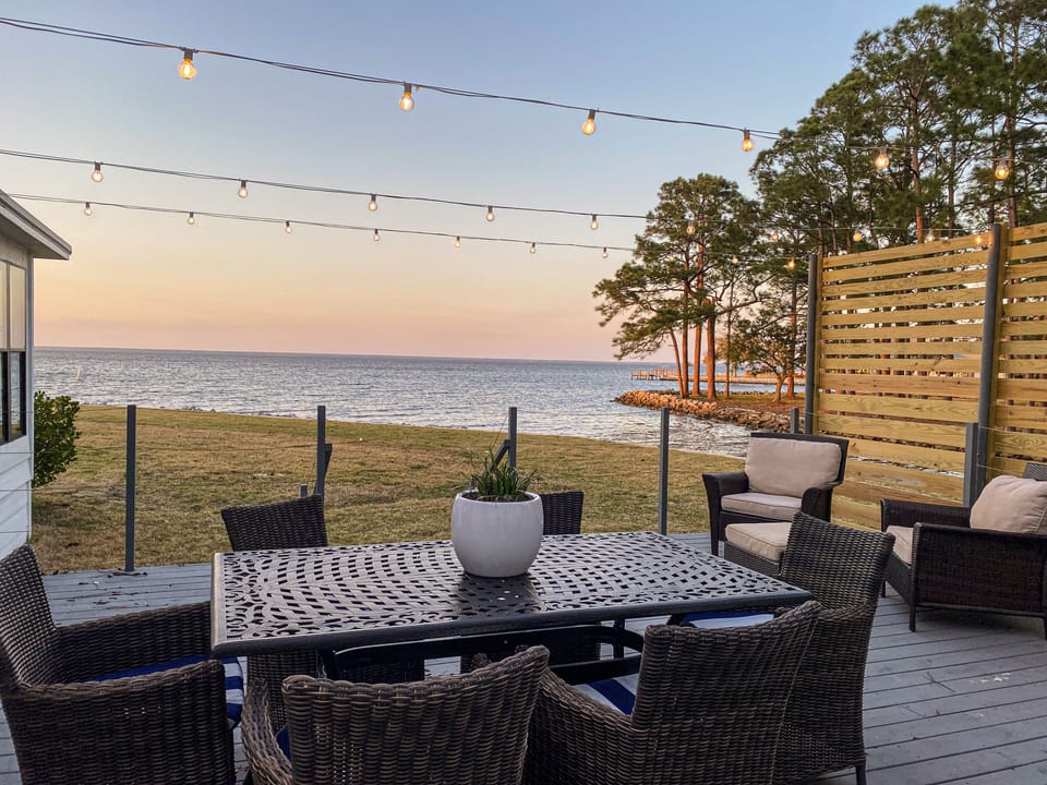 Outside dining table.  Grill included.