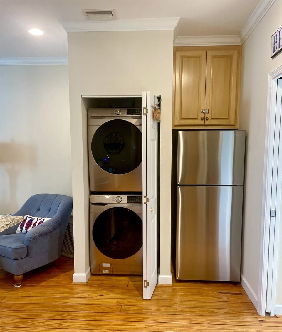 New full size washer, dryer, refrigerator and air conditioning unit