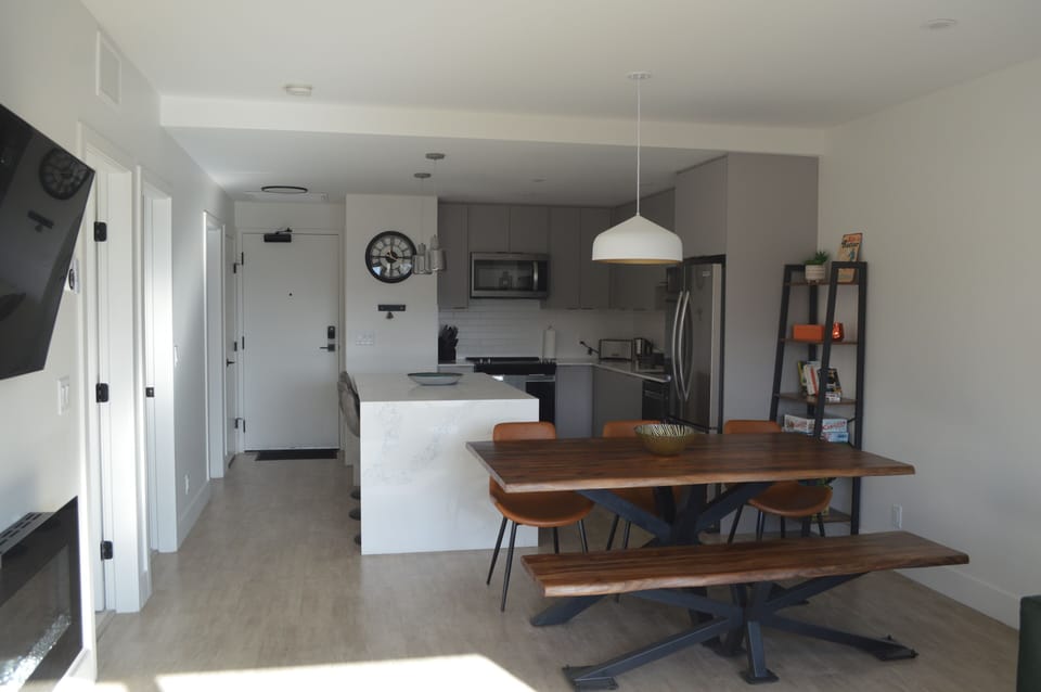 Kitchen/Dining room from the living room 
