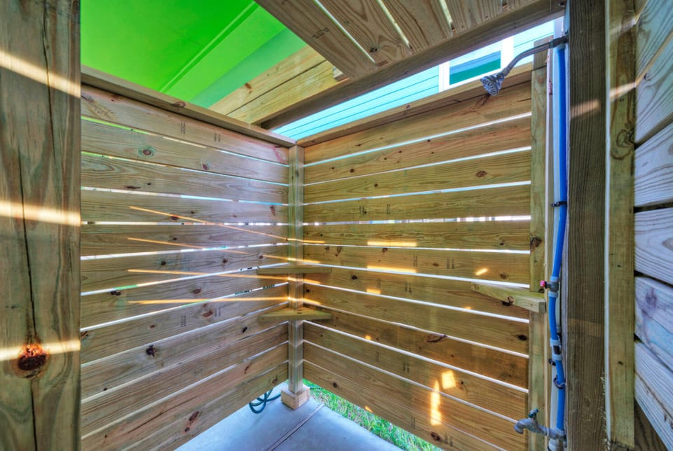 Outdoor shower.