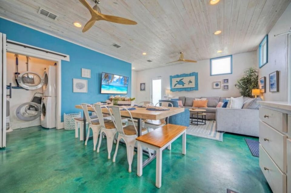 Dining area seats 8.