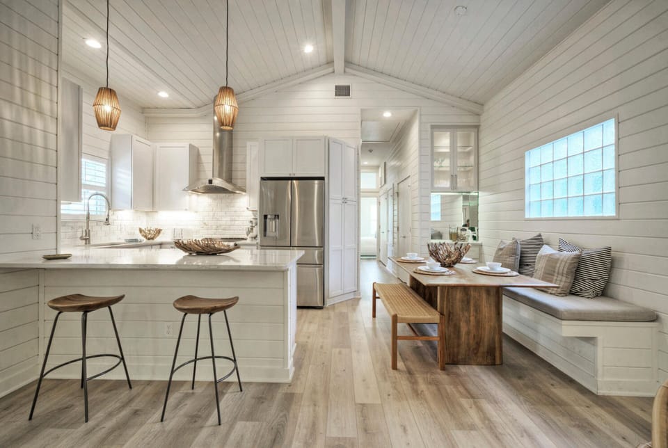 Dining adjacent to kitchen.
