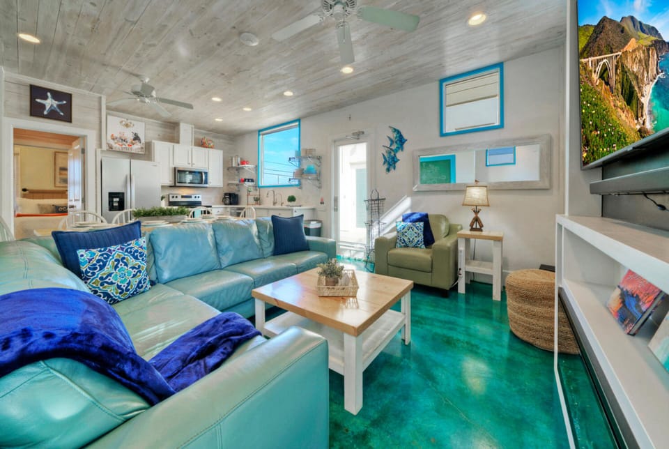 Beneath the azure sea.