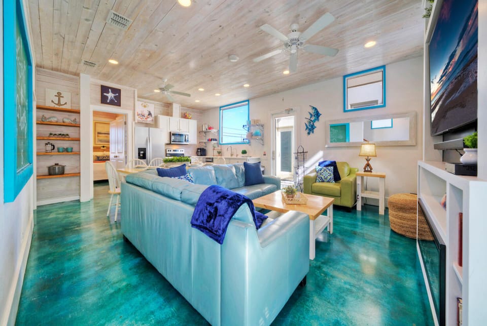 A beachy interior design.