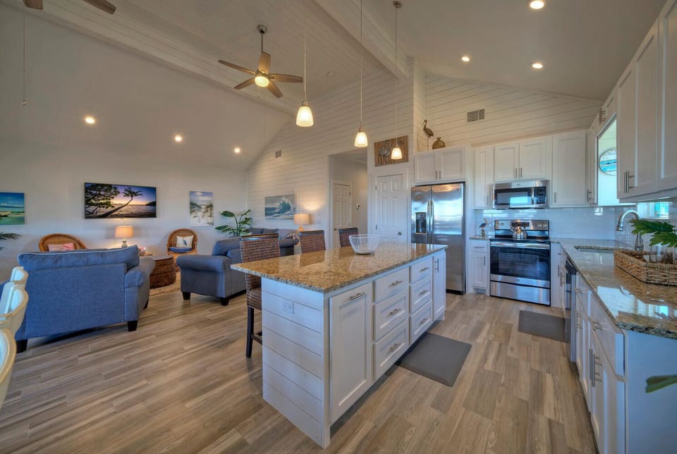 Well-appointed kitchen with sleek & modern appliances..