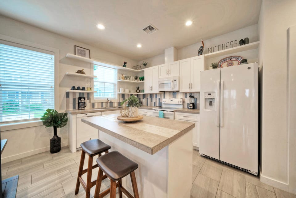 Bright and inviting kitchen.