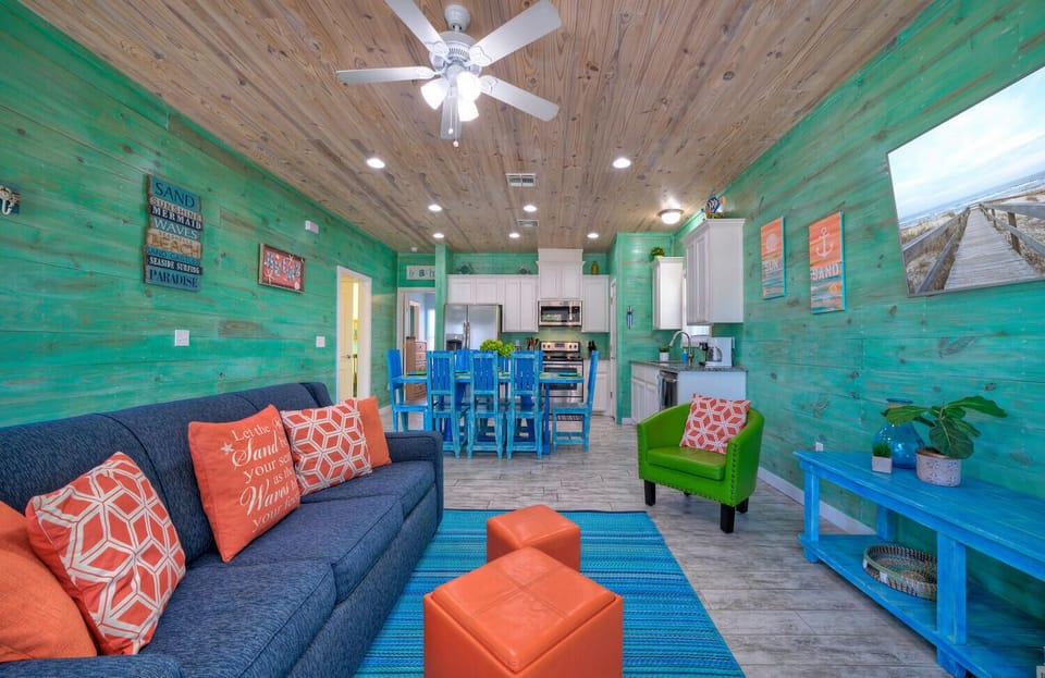 Open concept of living, dining and kitchen space blending seamlessly.
