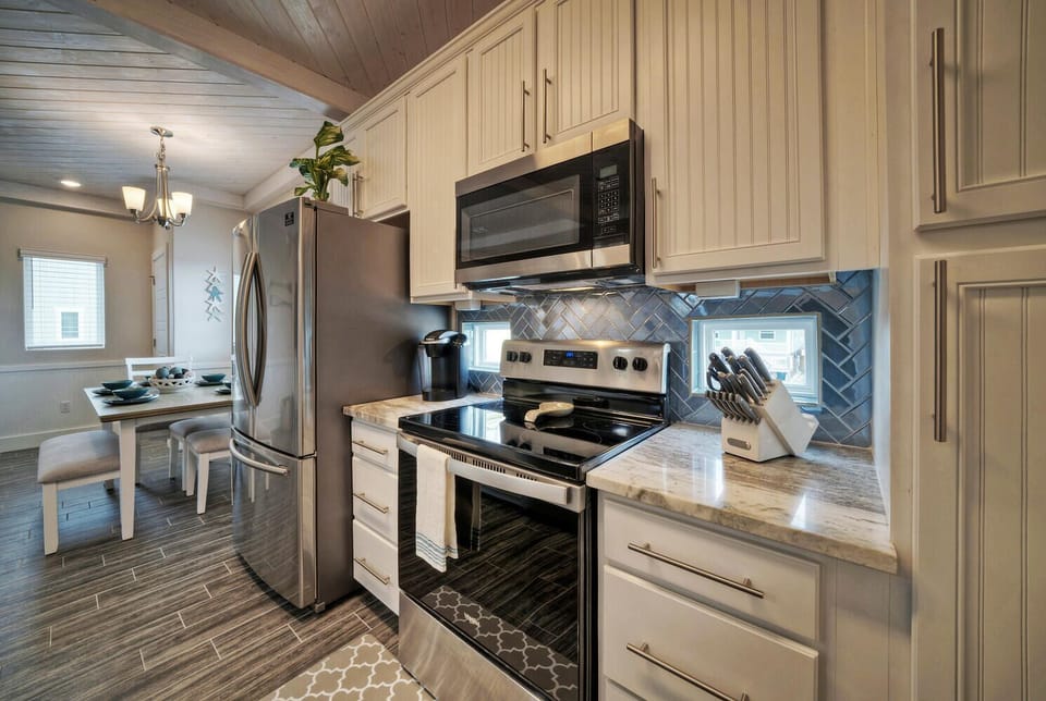 Modern kitchen amenities.