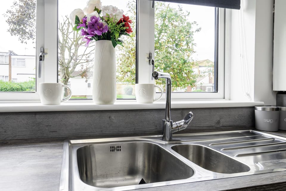 Enjoy the convenience of our kitchen sink, perfect for meal prep and clean-up during your stay.