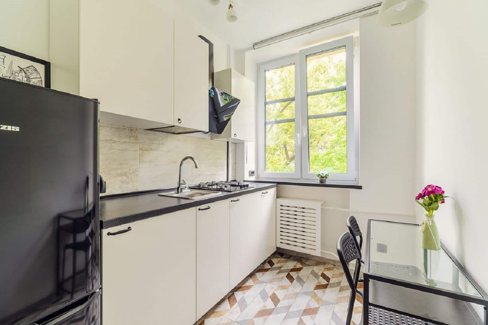 Basic Apartment | Private kitchen | Full-size fridge, stovetop, electric kettle, cookware/dishes/utensils