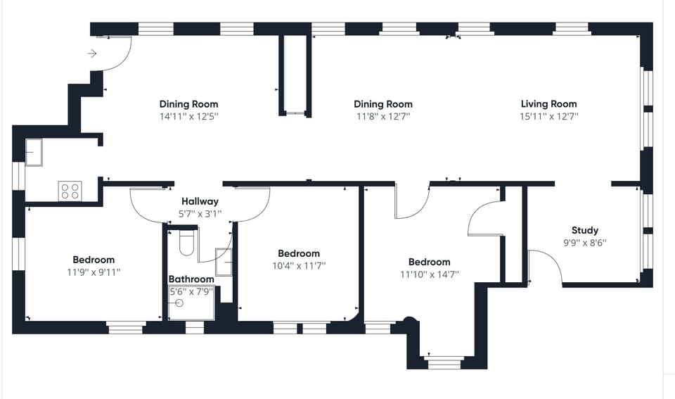 Flat is 1600sf.  Lots of room to spread out while still being together.