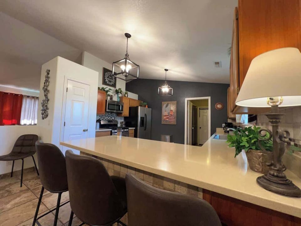 The counter is a perfect spot to gather around and enjoy time connecting.