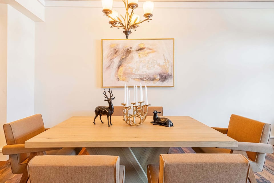 Dining area with seating for six