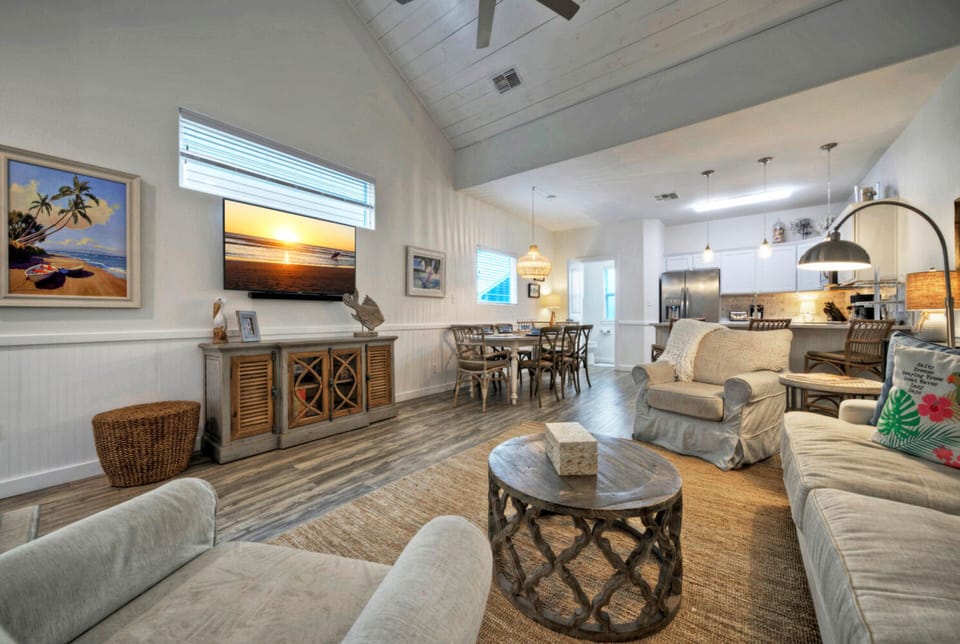 Living area, ready to entertain guests.