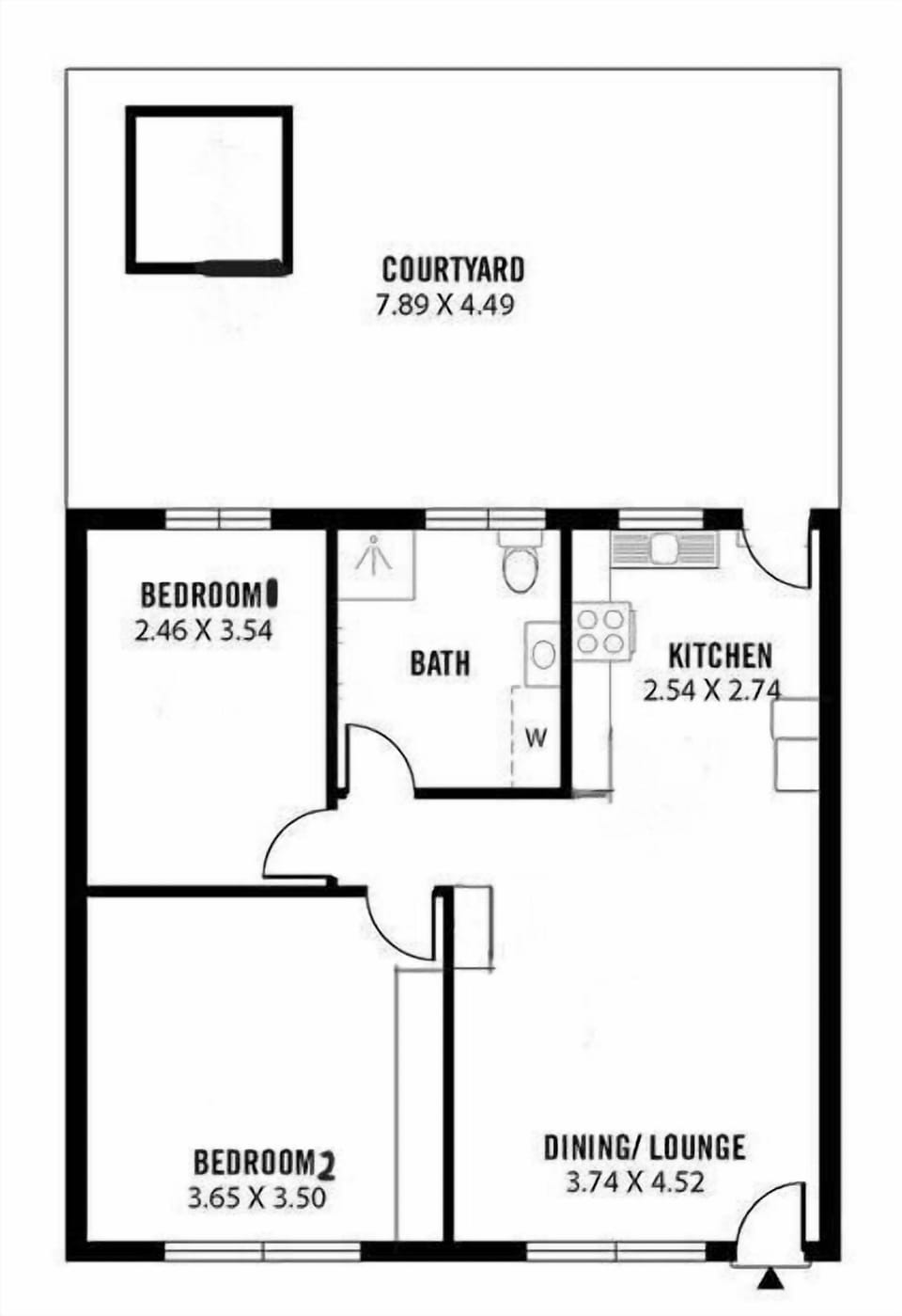Hectorville Unit Floorplan. Measurements are approximate and are intended as a guide only.