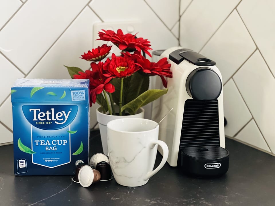 Starter supply of tea and coffee provided.