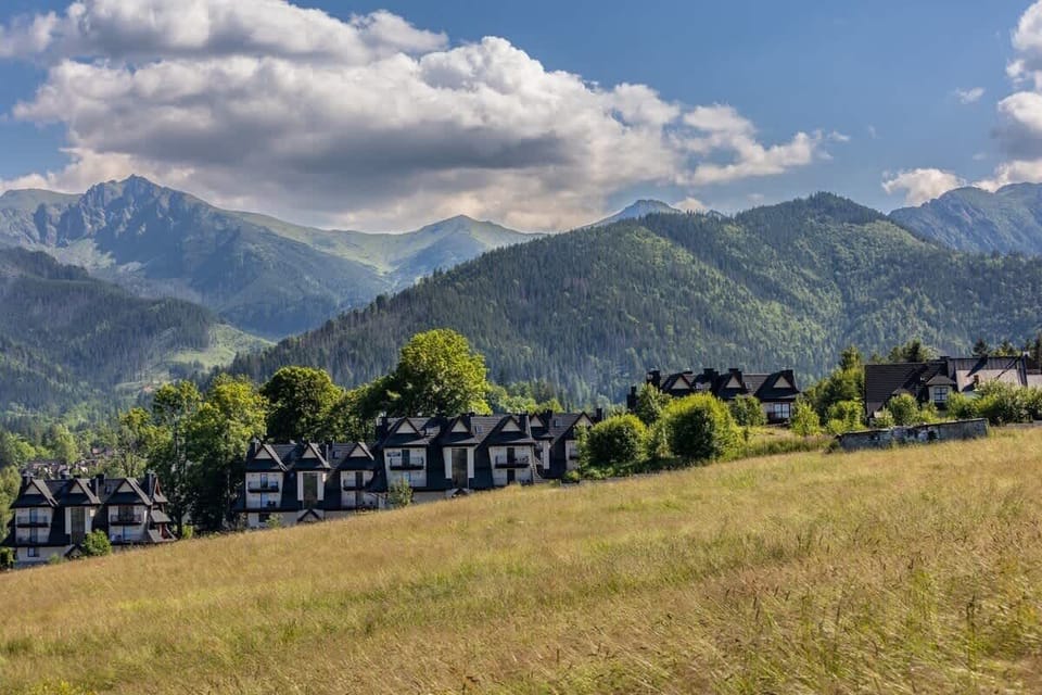 A scenic view of green mountains and a clear blue sky, perfect for nature lovers.