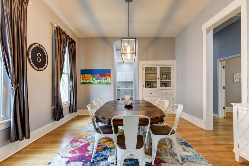 Dining room with seating for 8.