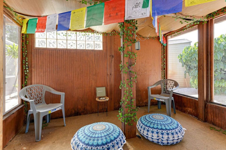 outdoor screened in patio, for yoga or relaxing
