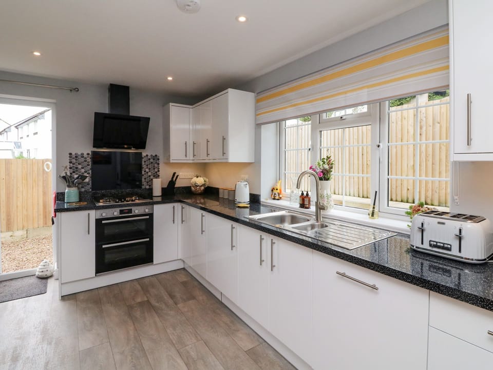Fridge, dishwasher, electric kettle, toaster