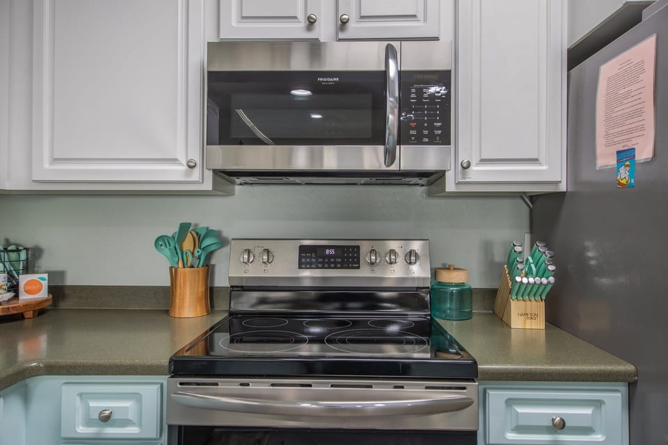 Well-equipped kitchen.