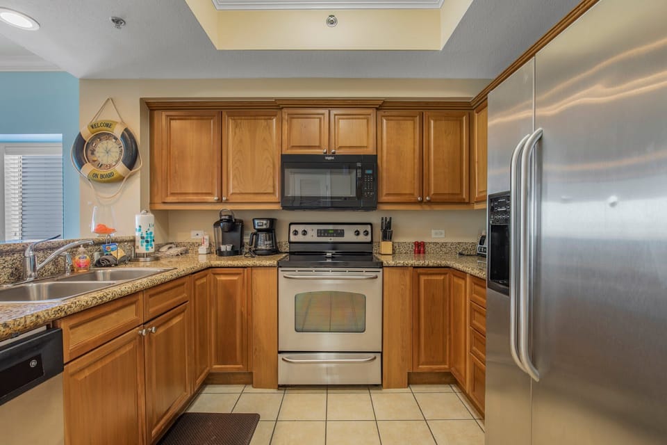 Well-equipped kitchen.