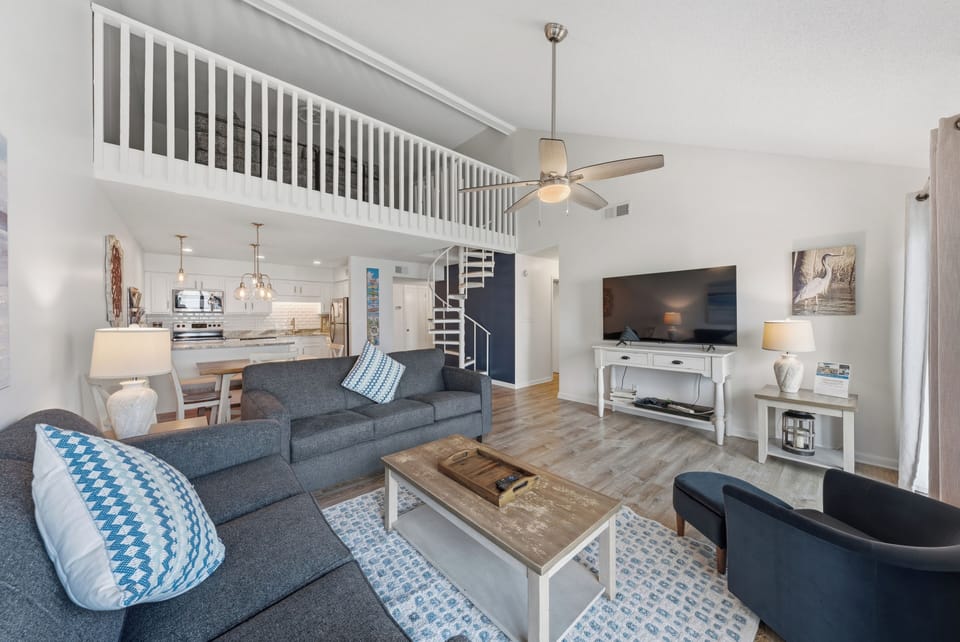 Relax with a movie on the flat-screen TV