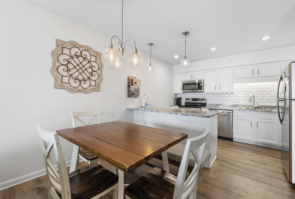 Dining and kitchen space