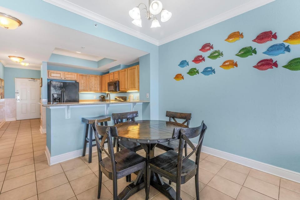 Dining table with seating for four