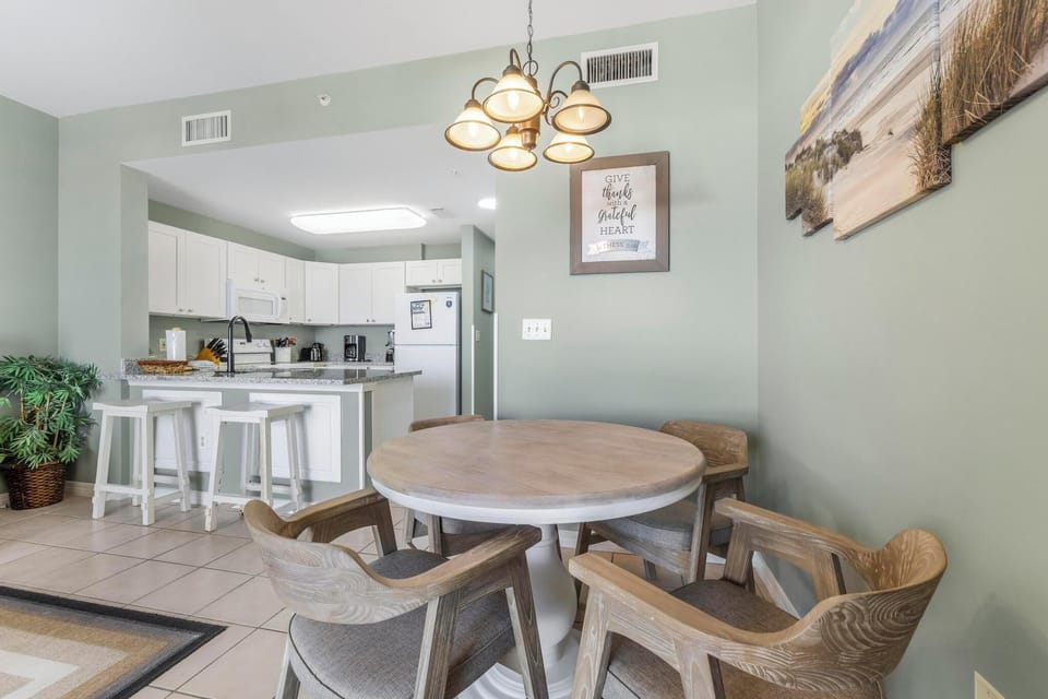Dining table with seating for four