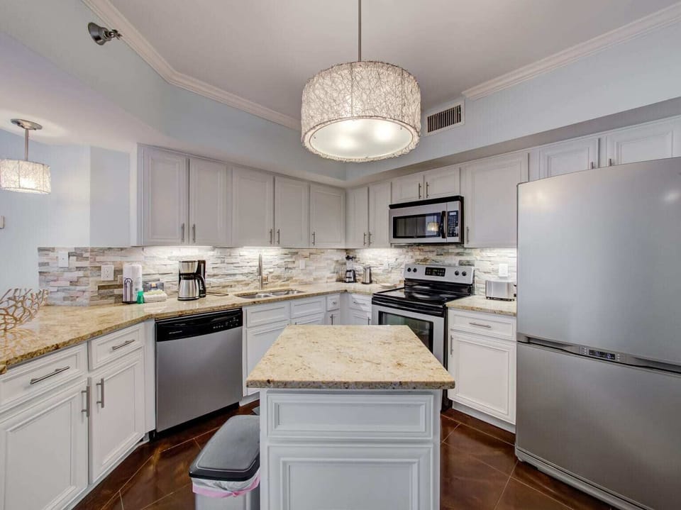 Well-equipped updated kitchen.