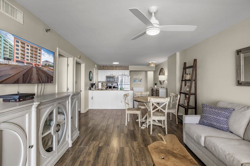 Living space looking into kitchen