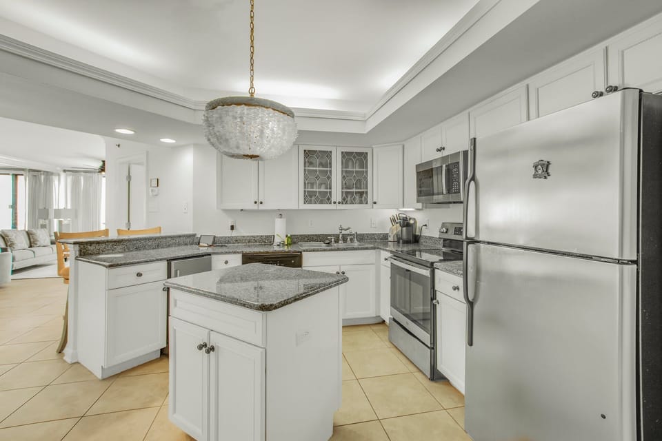 Updated kitchen with stainless steel appliances