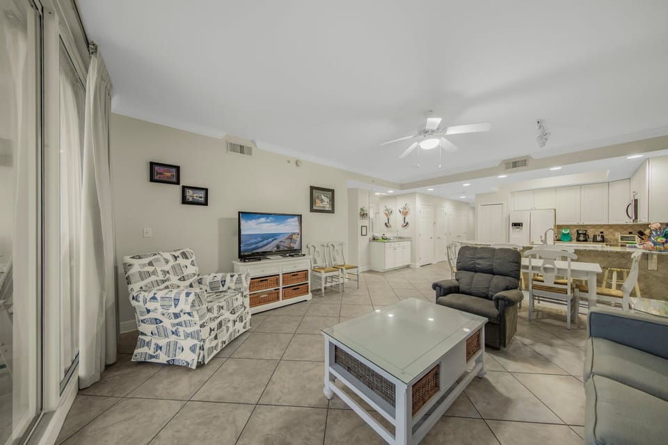 Flat screen TV in living area