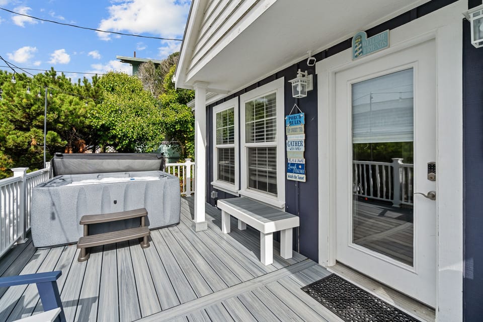 Front Entrance and Hot Tub