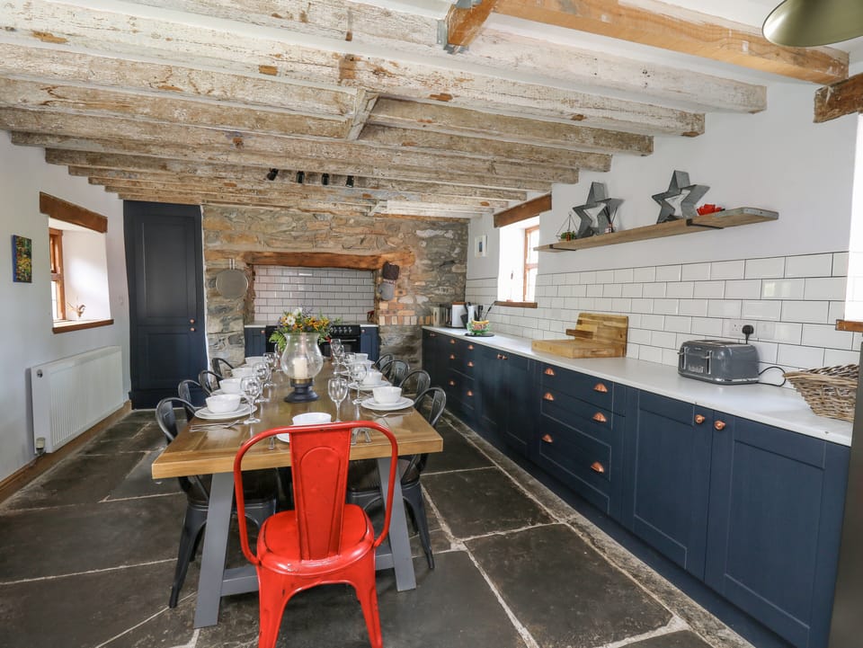 Fridge, dishwasher, electric kettle, toaster