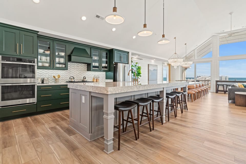 Third Level Modern Kitchen with Bar Stool Seating