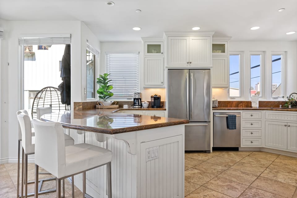 Chef's kitchen fully equipped for a delightful holiday.