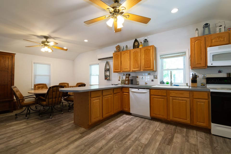 Open concept kitchen.