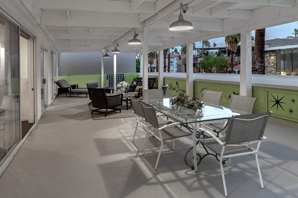 Patio facing downtown palm springs.