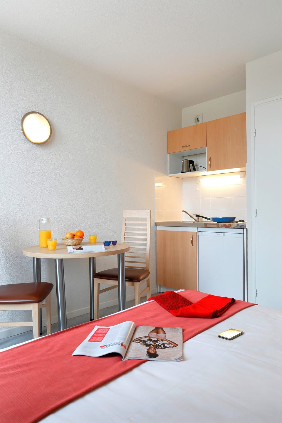 Drift to sleep in this plush bed.