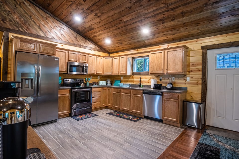 Fully stocked indoor kitchen