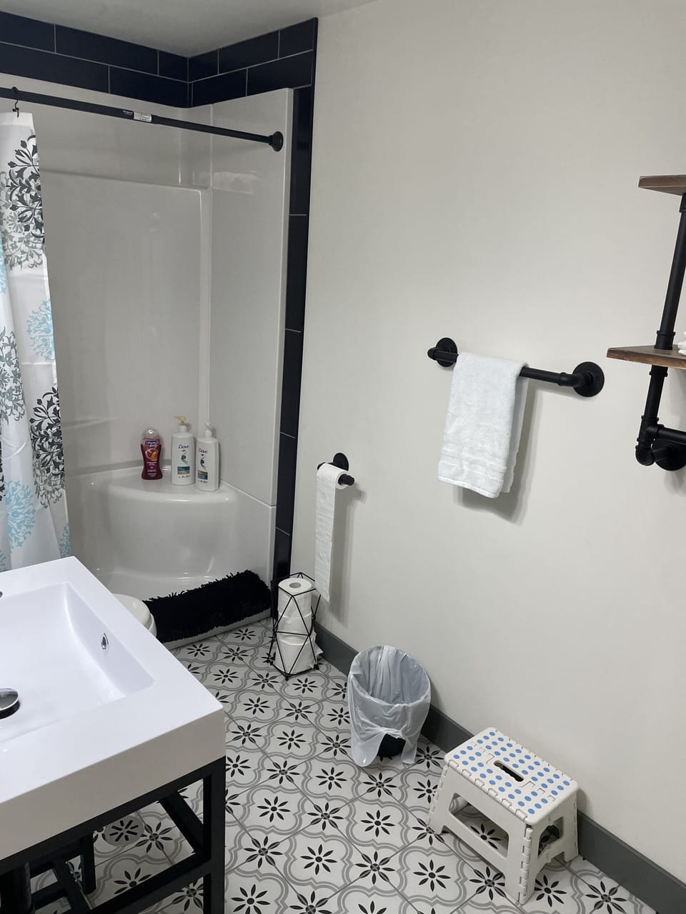 Full bathroom in basement.