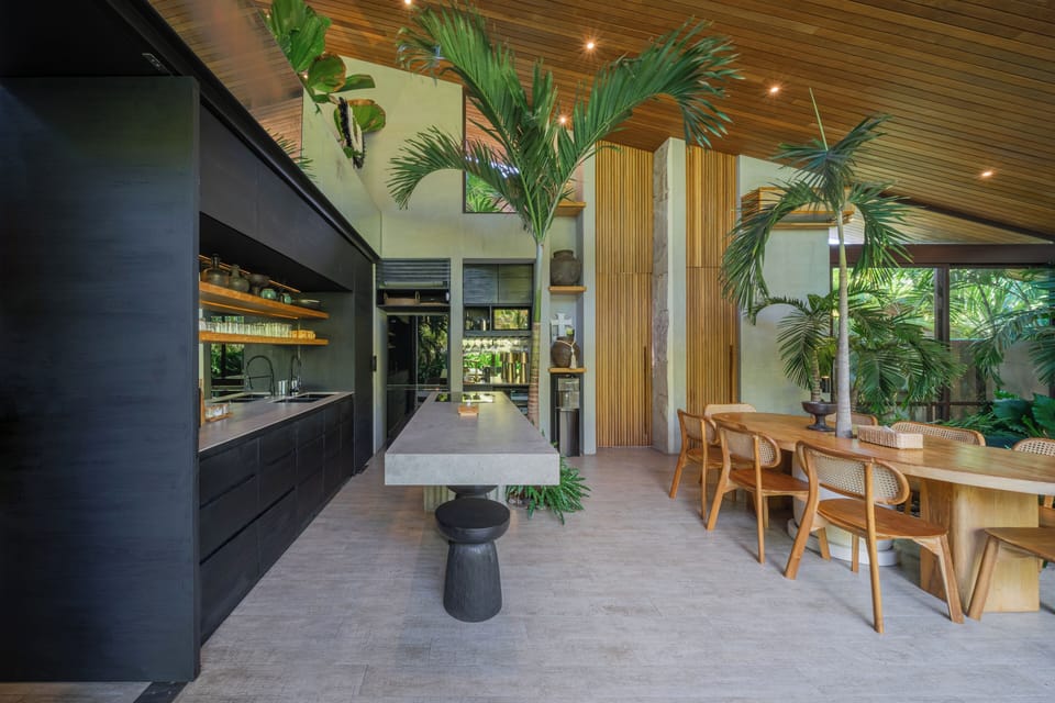 Luxury Villa | Private kitchen | Full-size fridge, stovetop, rice cooker, cookware/dishes/utensils