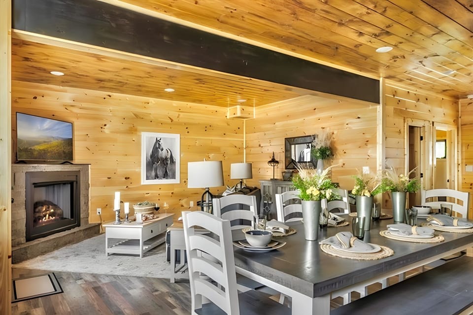 Elegance meets functionality in this well-designed kitchen, complete with a large dining table, an Insta Pot, and modern amenities to ignite your culinary creativity.