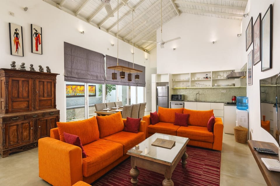 Superior Villa, 3 Bedrooms, Private Pool | Living area | 50-inch LED TV with cable channels