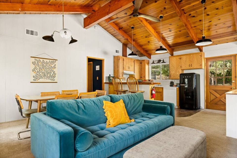 Comfy sofa is the perfect space to kick back and stream one of your favorite shows after a long day on the slope or lake.