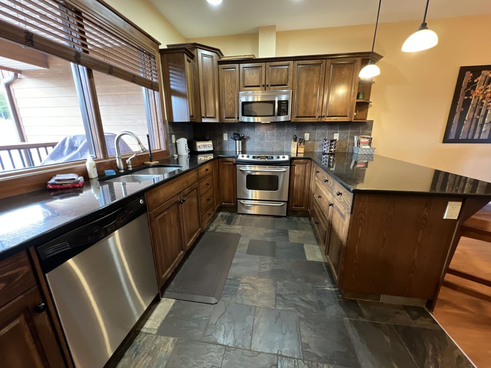 Relax, we have everything you need to feed the troops.  You'll love this fully stocked kitchen.