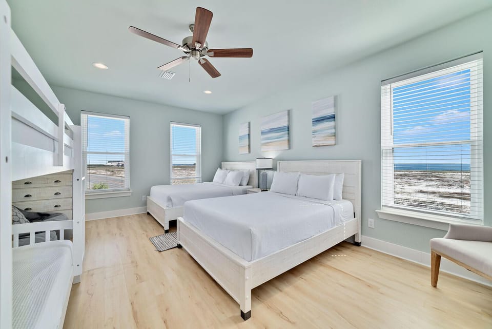 Enjoy breathtaking views from the windows in our guest bedroom.