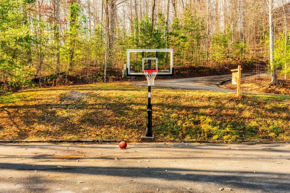 Get some good old fashioned exercise with a game of basketball. Or just practice your two-point shot.